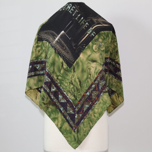 Rare Jean Paul GAULTIER "The Secret Life Of J.P." luxury designer silk scarf vtg - Picture 2 of 10